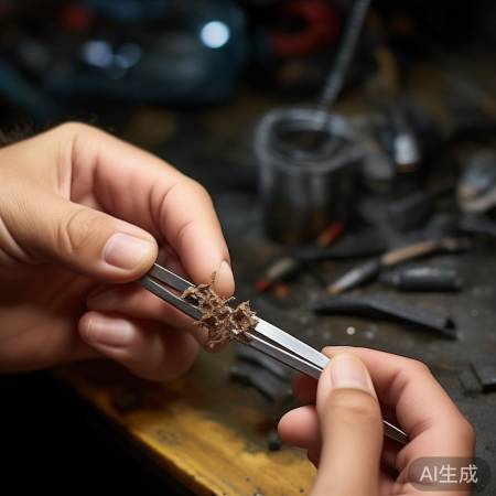 镊子夹残端，技巧拔打火针