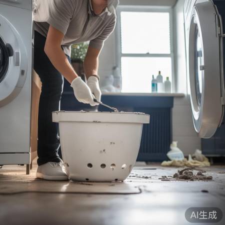 卸洗衣桶，轻柔操作