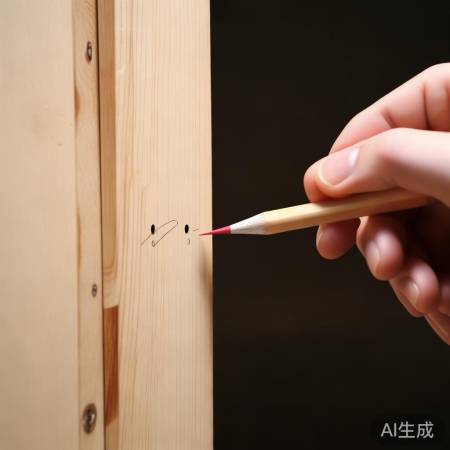 定位门框中心，画记号
